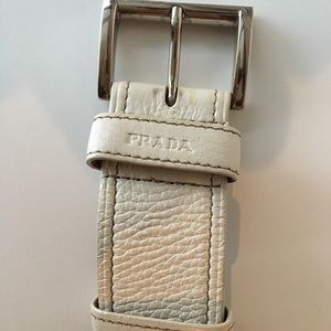 Prada women’s off-white leather belt